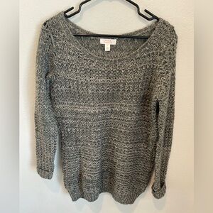 Sun & Shadow Green Mixed Stitch Crewneck Sweater Women’s Size Small